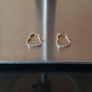 Diamond Heart Earrings 10k